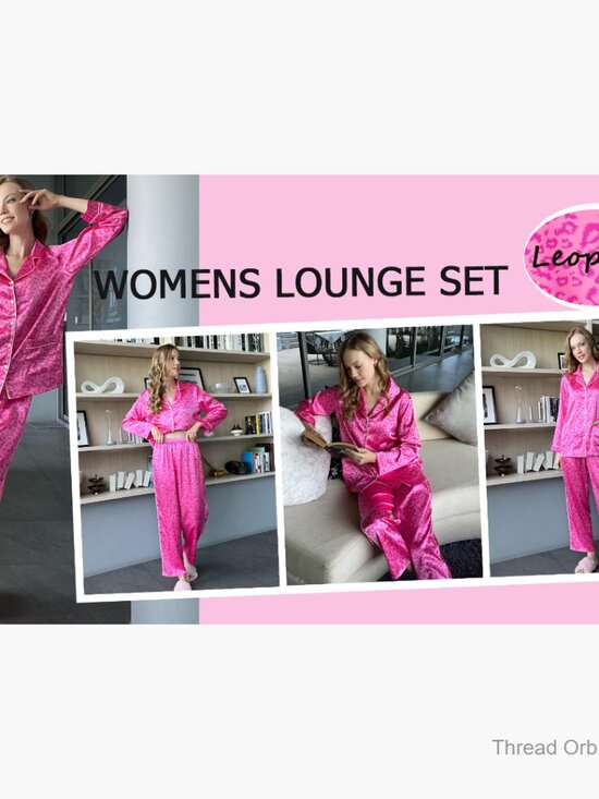 Satin Silk Pajama Set Long Sleeve Button Down Lounge Wear XXL - Picture 6 of 7